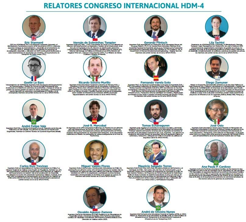 HDM-4 Workshop and Meeting in Santiago, Chile - September 2017 - Final Programme and Speakers